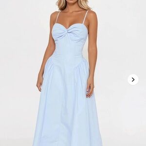 Fashion Nova Strapless Light Blue Dress